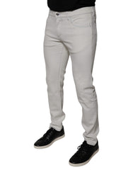 Dolce &amp; Gabbana Weiße Skinny-Jeans aus Baumwollstretch für Herren