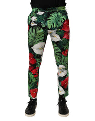 Dolce & Gabbana Baumwollhose mit Tapered Leg und mehrfarbigem Blumenprint