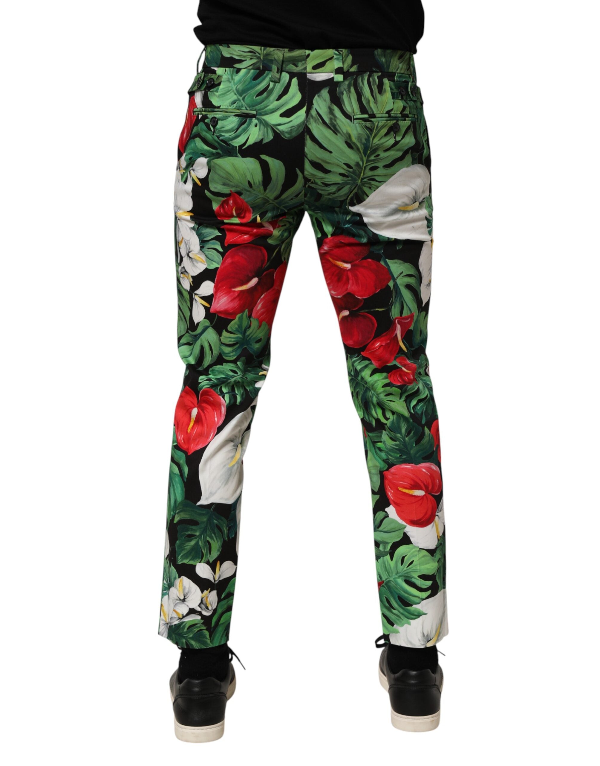 Dolce & Gabbana Baumwollhose mit Tapered Leg und mehrfarbigem Blumenprint