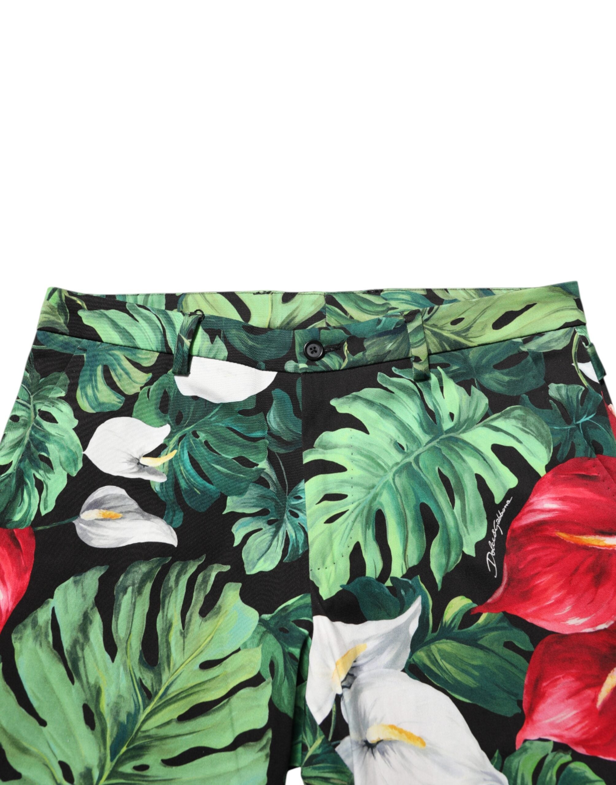Dolce & Gabbana Baumwollhose mit Tapered Leg und mehrfarbigem Blumenprint