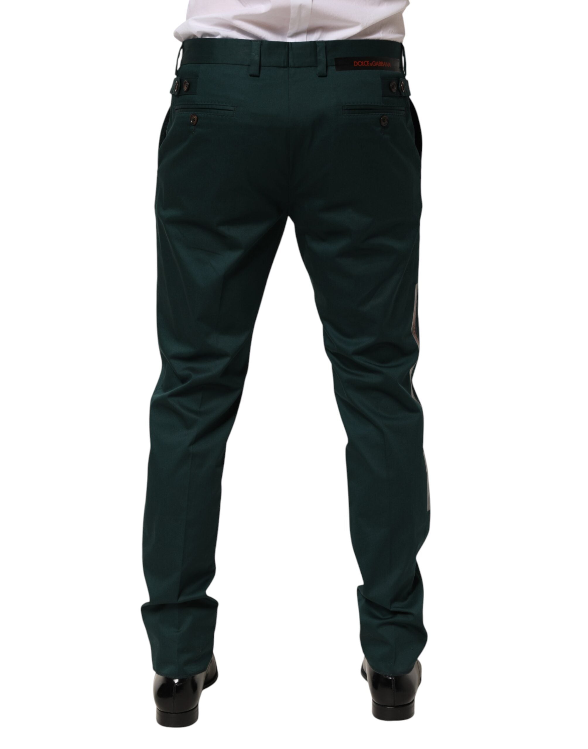 Dolce & Gabbana Green Cotton Formal Dress Men Trouser Pants