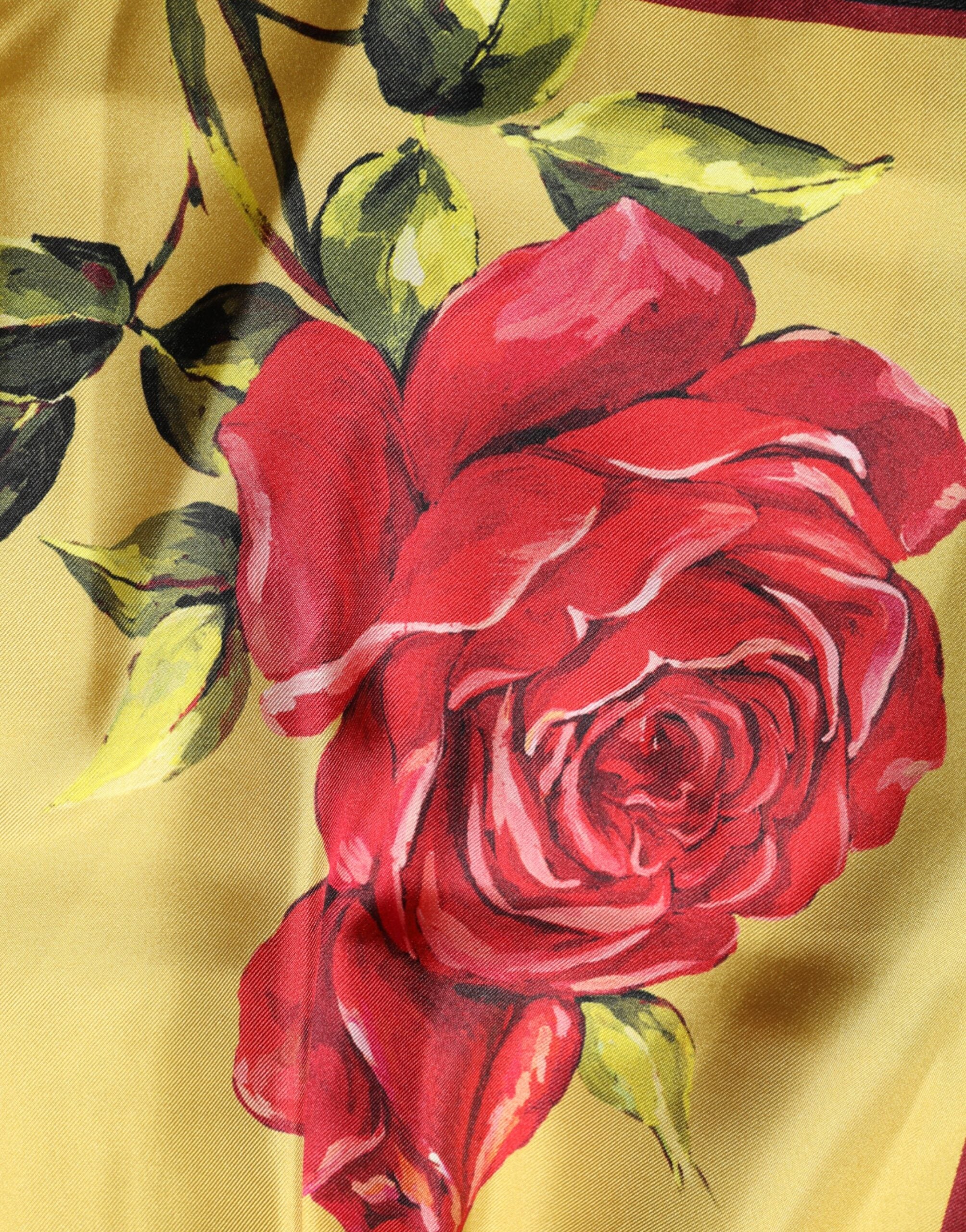 Dolce & Gabbana Gelbe Seiden-Bermudashorts mit Blumenprint für Herren