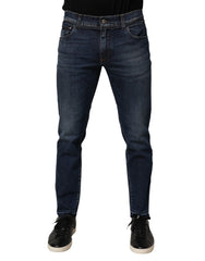 Dolce & Gabbana Blue Cotton Stretch Skinny Men Denim Jeans