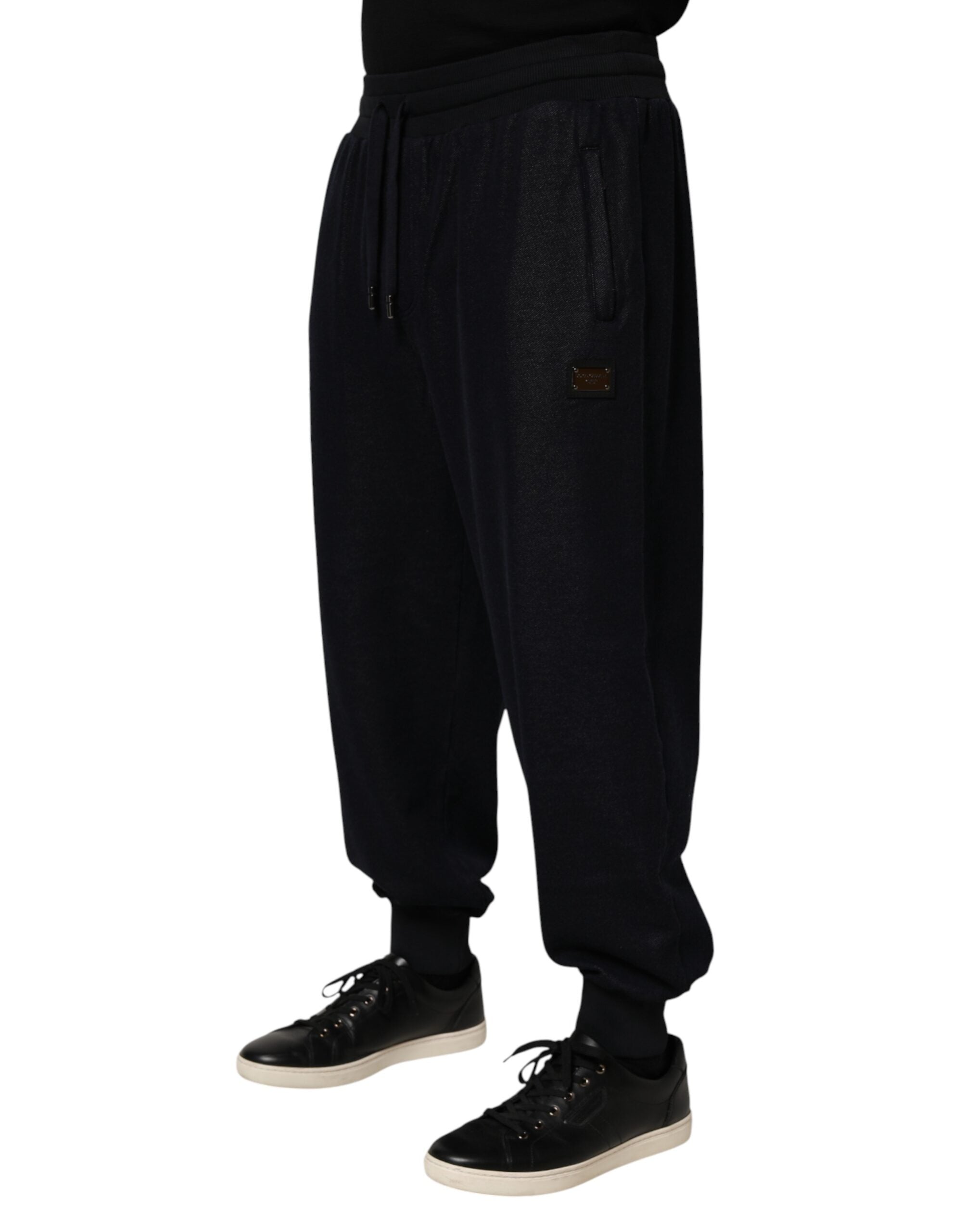 Dolce & Gabbana Zwarte Katoenmix Joggingbroek met Trekkoord