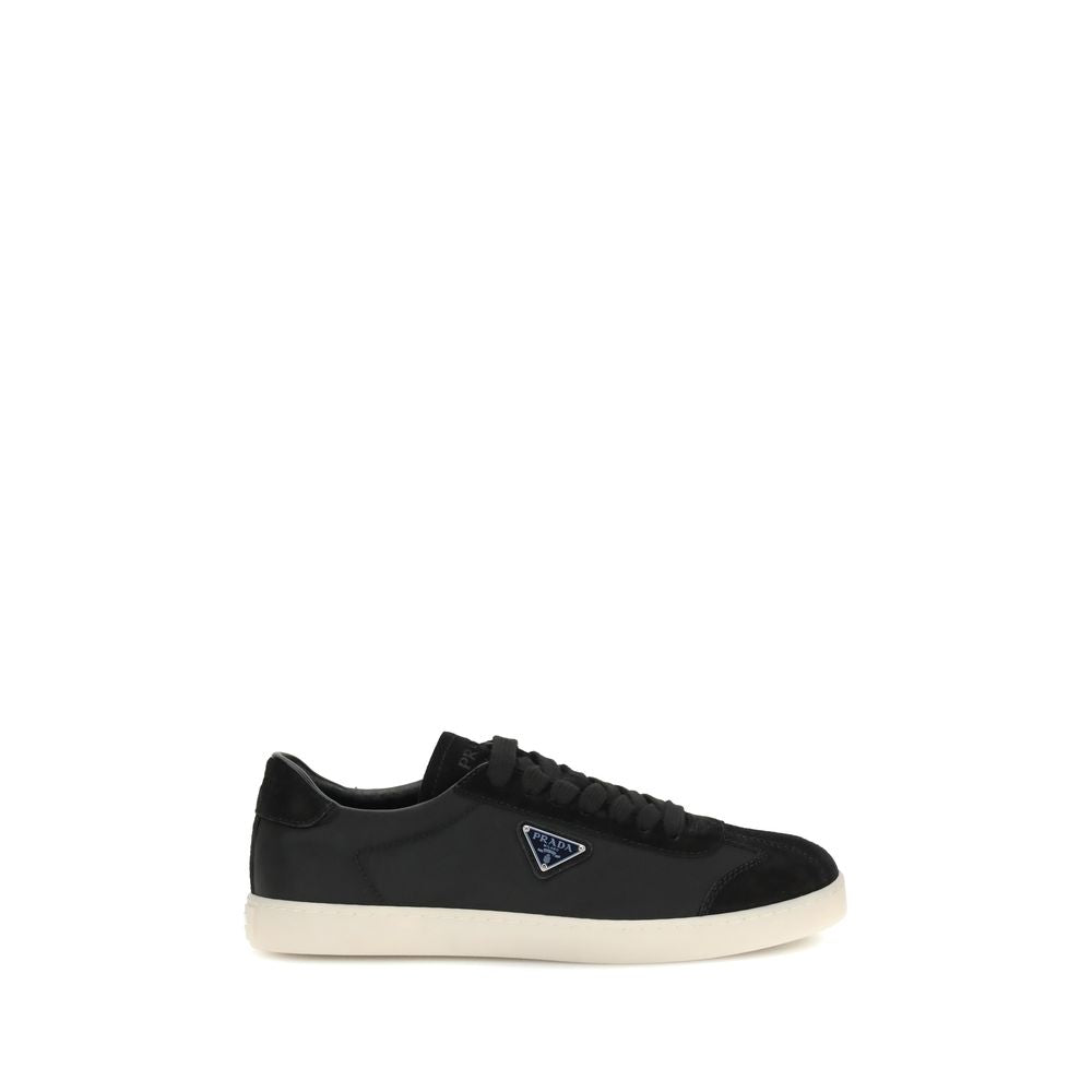 Prada Black Leather Low Top Sneakers