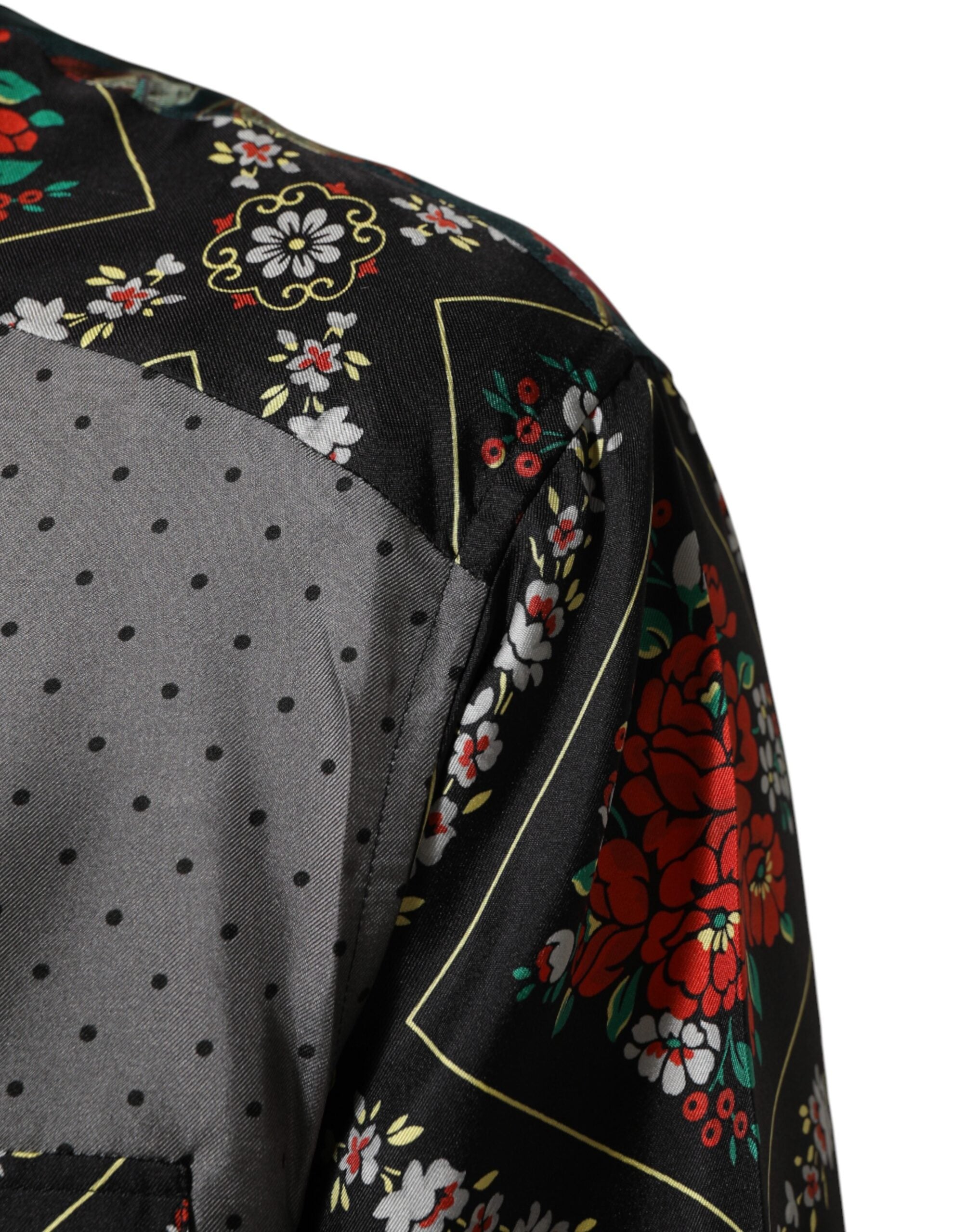 Dolce & Gabbana Multicolor Patchwork Zijden Overhemd Met Lange Mouwen