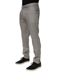 Briglia 1949 Gray Mid Waist Dress Formal Skinny Men Pants