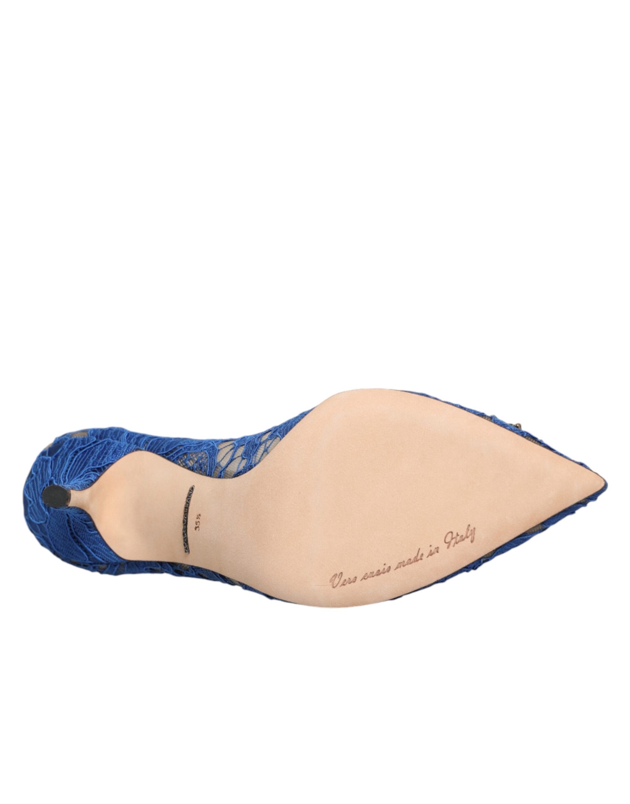 Dolce & Gabbana Blaue Taormina Spitze DEVOTION Pumps Schuhe