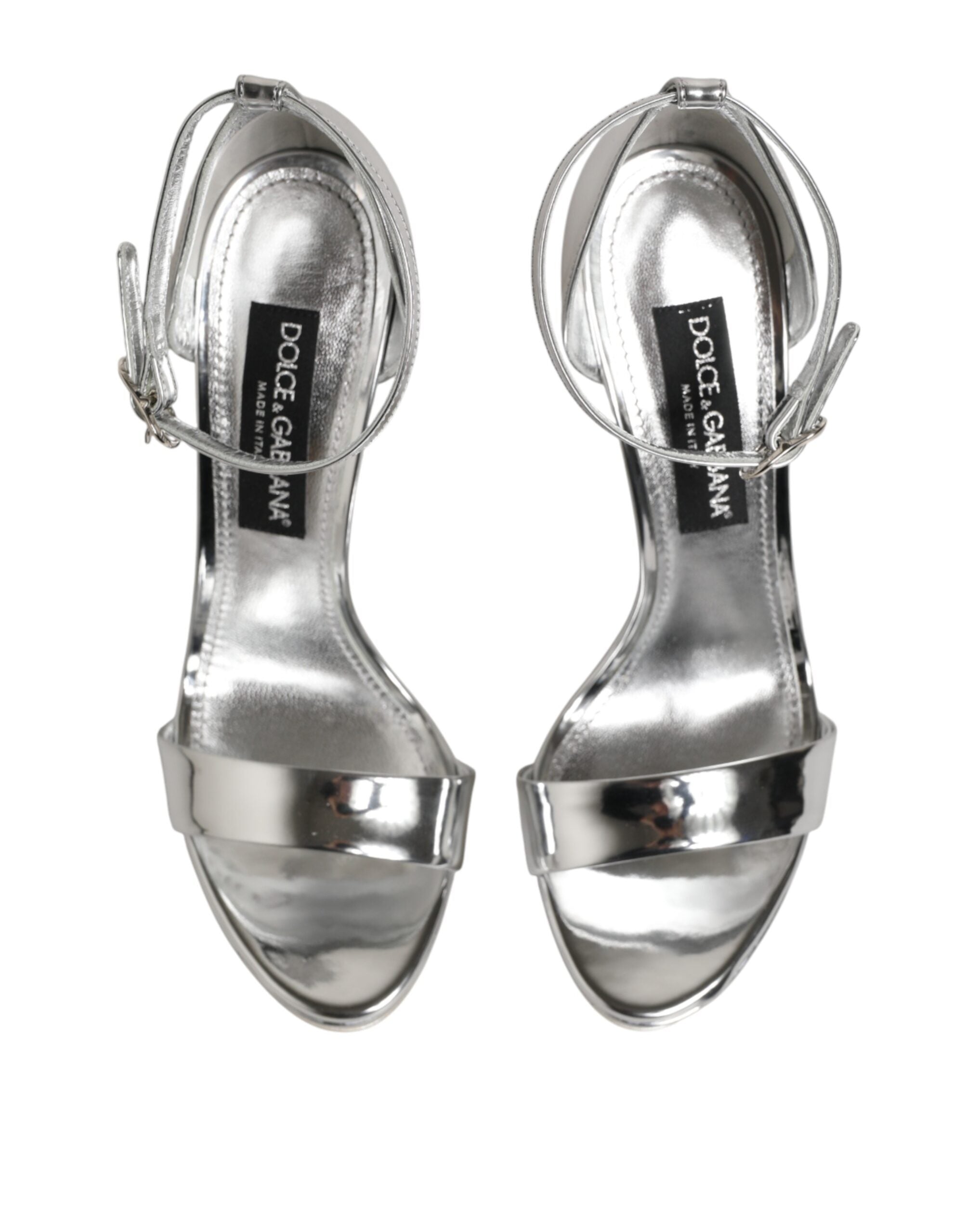 Dolce & Gabbana Plateau-Sandalen Keira aus silbernem Leder