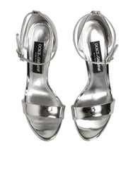Dolce & Gabbana Plateau-Sandalen Keira aus silbernem Leder