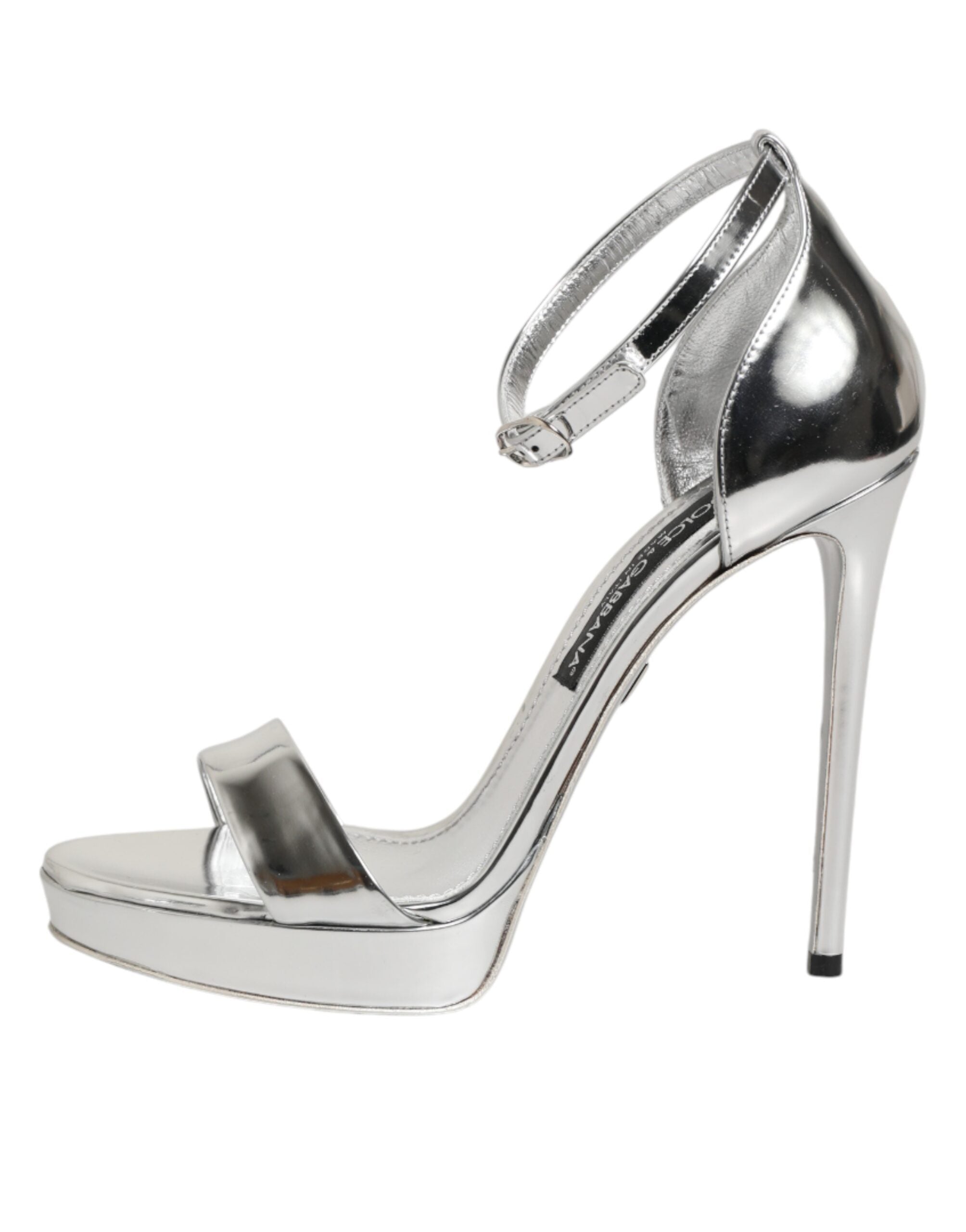 Dolce & Gabbana Plateau-Sandalen Keira aus silbernem Leder