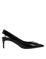 Dolce & Gabbana Zwarte Leren Pumps Met Rits En Slingback