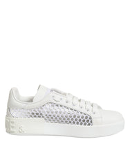Dolce & Gabbana Witte Mesh Inserts Lage Sneakers