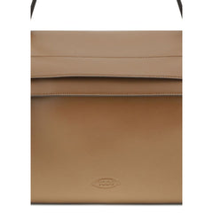 Tod's Brown Calf Leather Bos Taurus Shoulder Bag