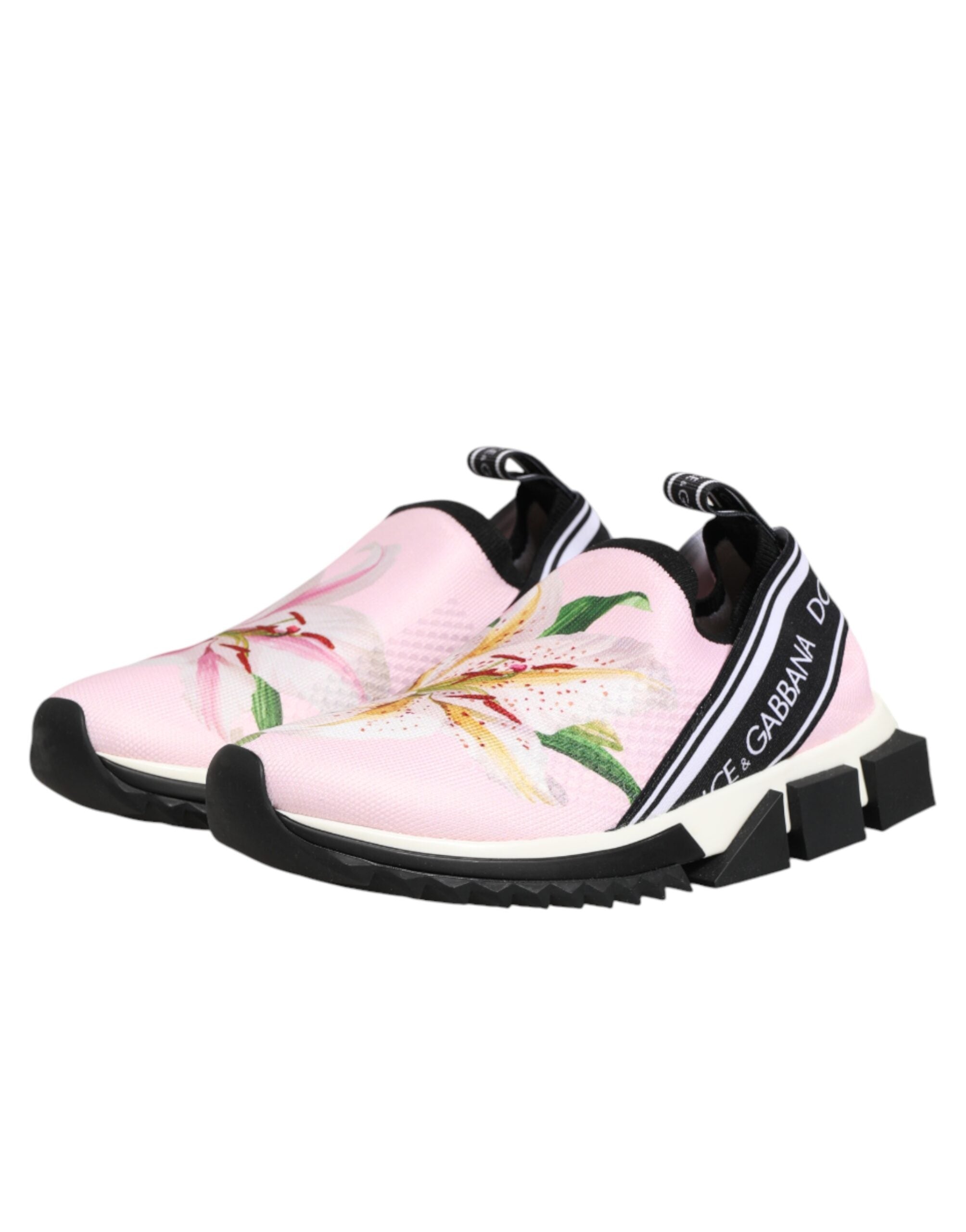 Dolce & Gabbana Pink Floral Sorrento Low-Top-Sneaker