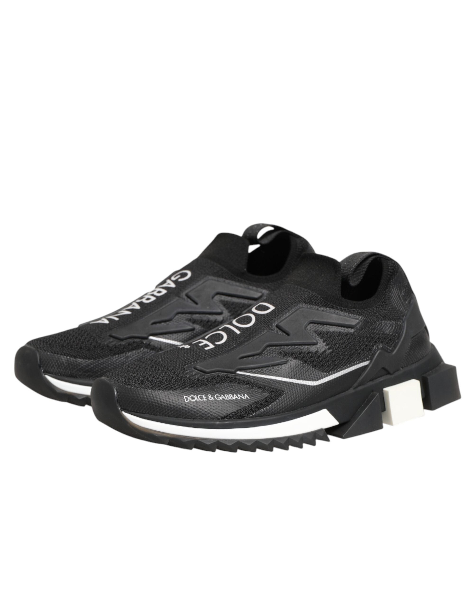 Dolce & Gabbana Schwarze SORRENTO Sport-Stretch-Sneakers Schuhe