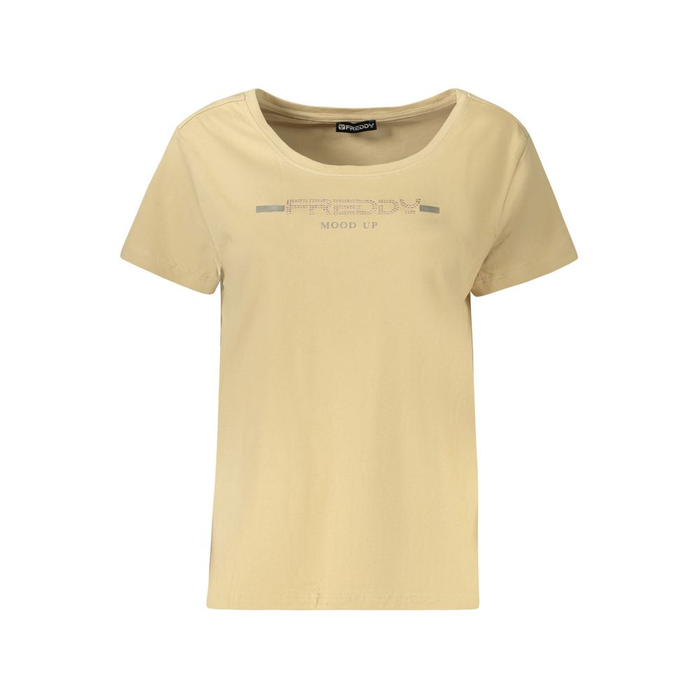 Freddy Baumwoll-Damen-T-Shirt Beige