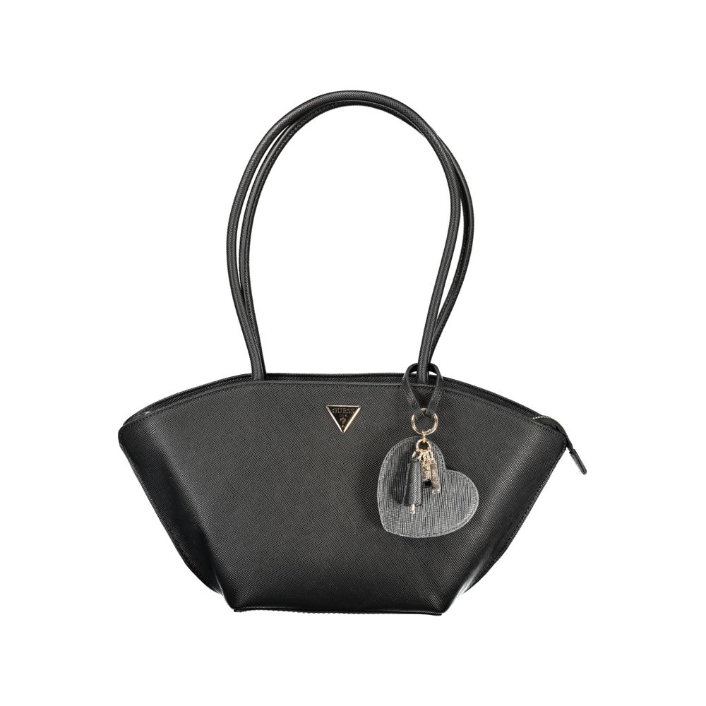 Guess Jeans Schwarze Polyurethan-Damenhandtasche