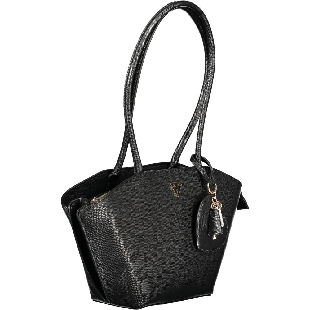 Guess Jeans Schwarze Polyurethan-Damenhandtasche