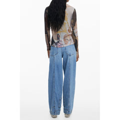 Desigual Beiges Polyester-Damenhemd