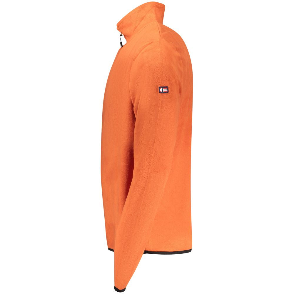 Norwegen 1963 Orangefarbenes Polyester Herren Sweatshirt