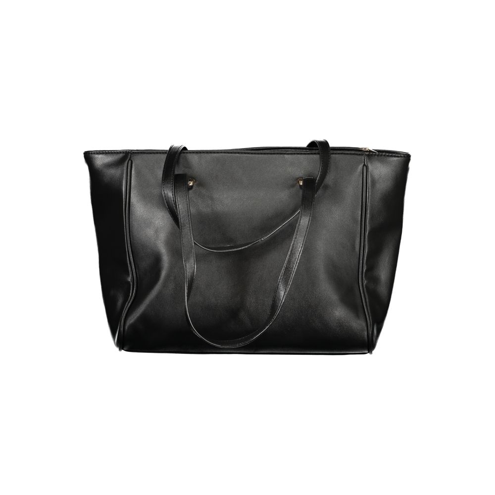 Laura Biagiotti Schwarze PVC Damen Handtasche