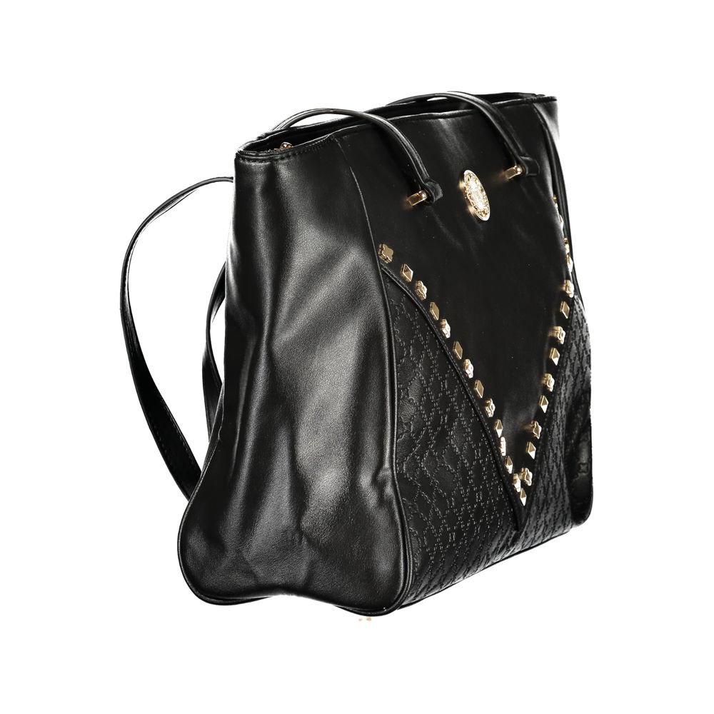 Laura Biagiotti Schwarze PVC Damen Handtasche