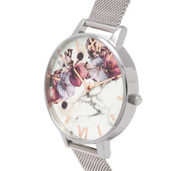 Olivia Burton Silberne Edelstahl-Damenuhr
