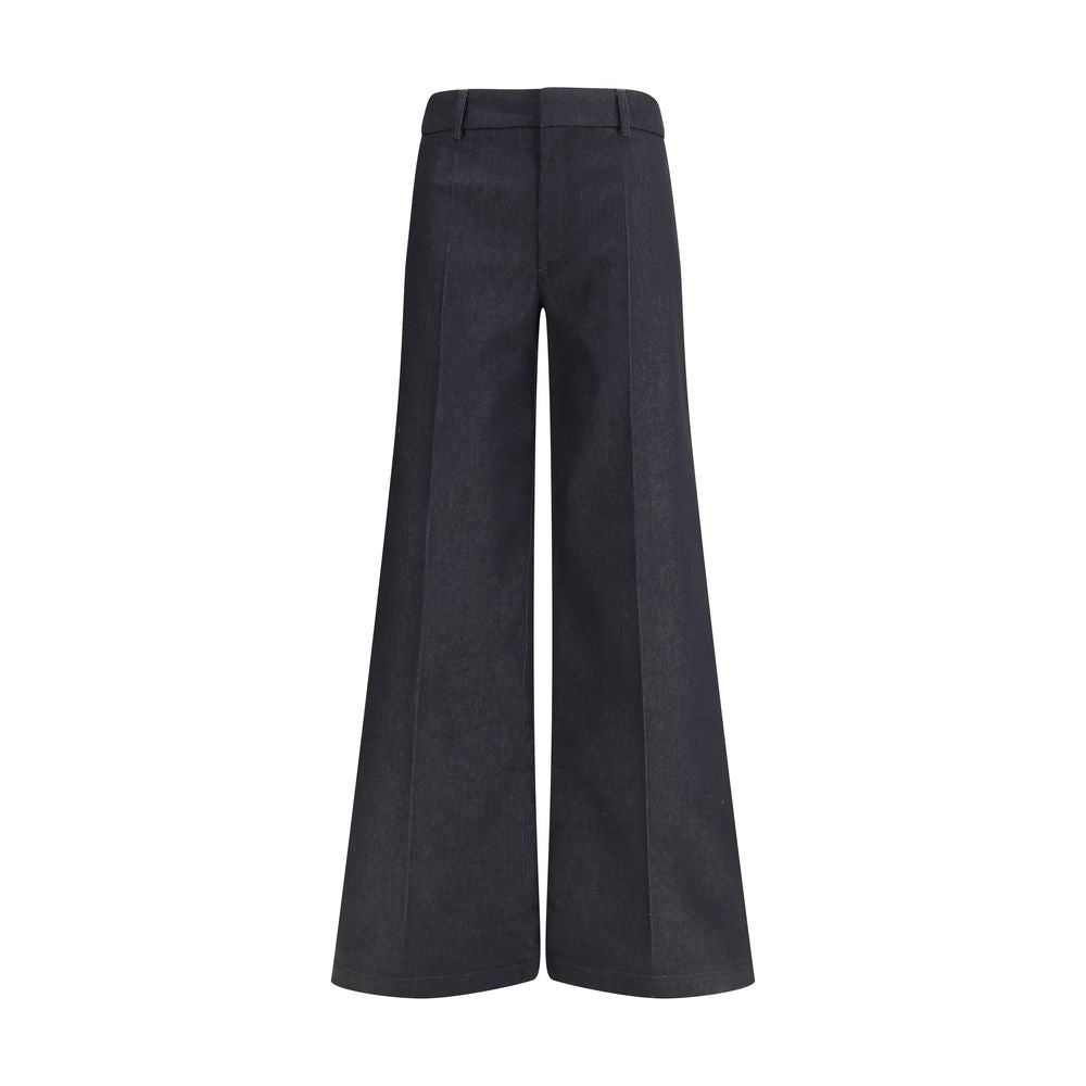 Darkpark Zwarte Polyester Flared Broek