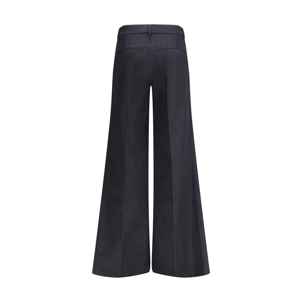 Darkpark Zwarte Polyester Flared Broek