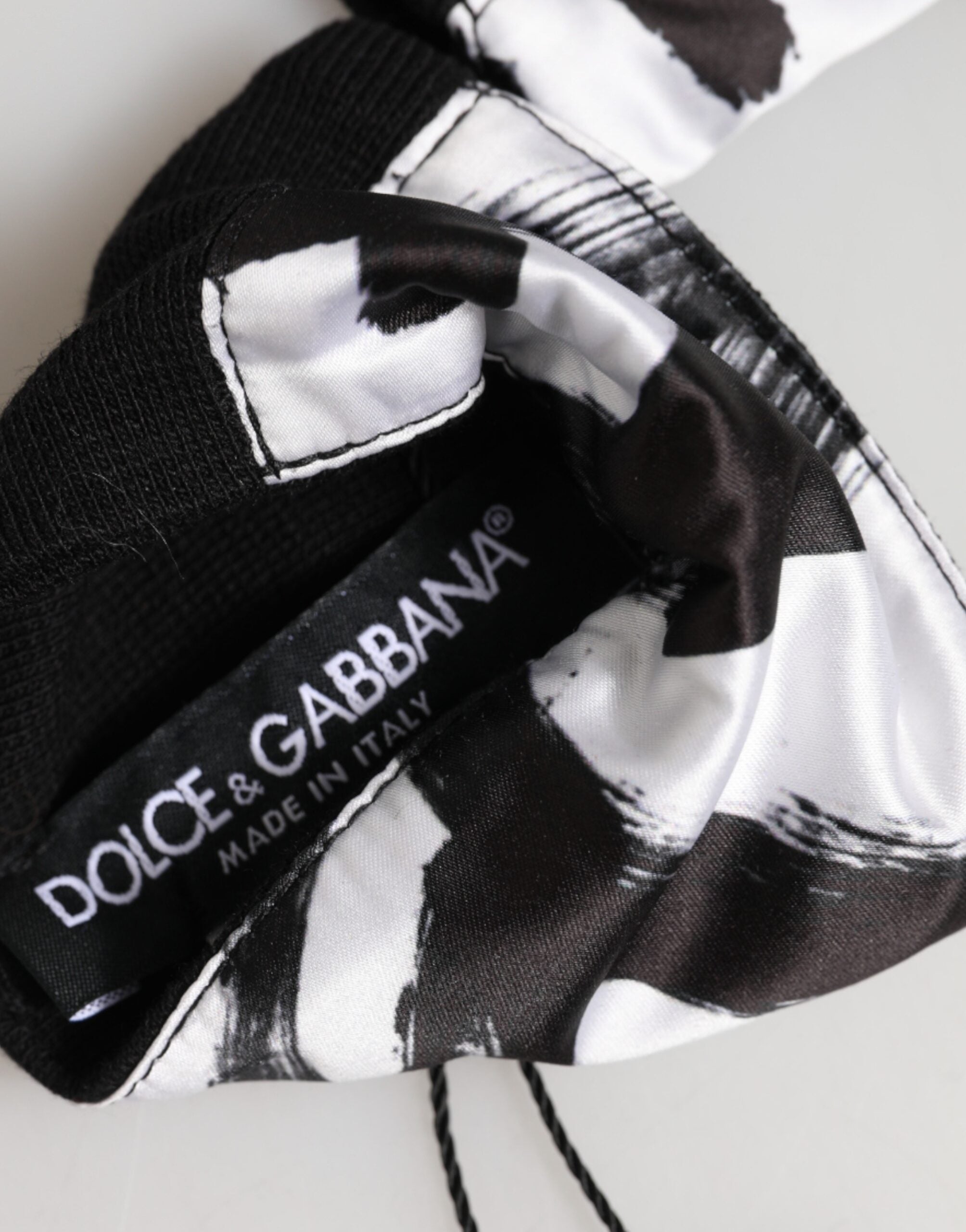 Dolce & Gabbana Schwarz Weiß DG Logo Seide 1 Paar Armband