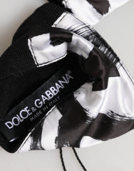 Dolce & Gabbana Schwarz Weiß DG Logo Seide 1 Paar Armband