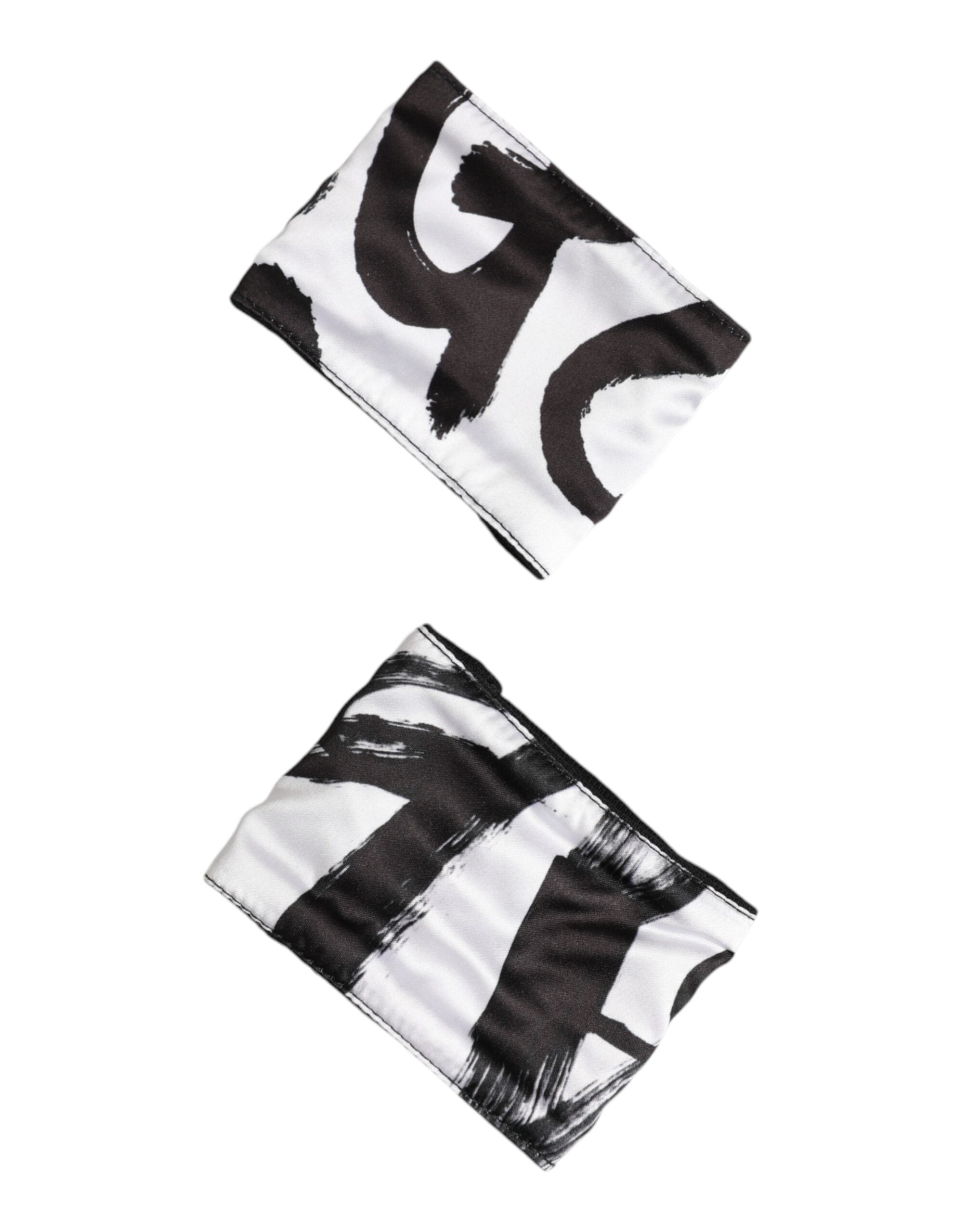 Dolce & Gabbana Schwarz Weiß DG Logo Seide 1 Paar Armband