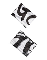 Dolce & Gabbana Schwarz Weiß DG Logo Seide 1 Paar Armband