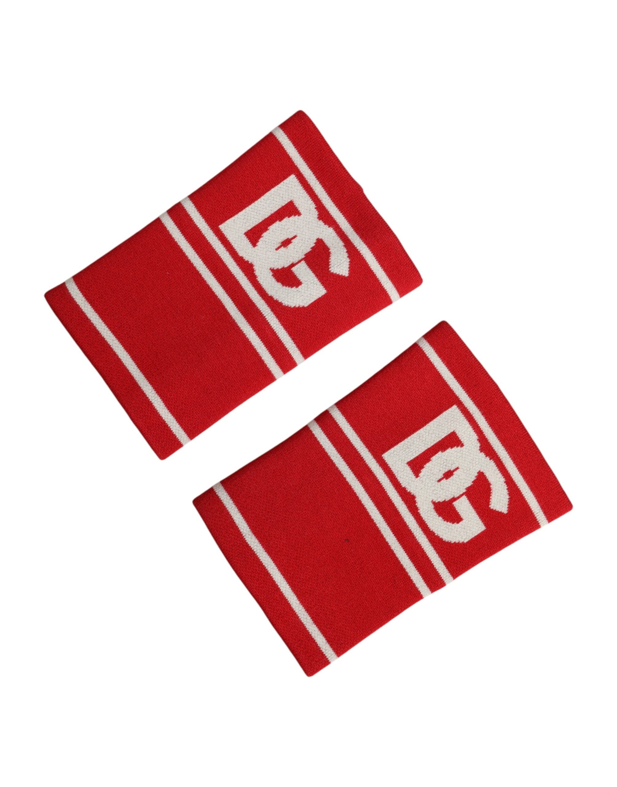 Dolce & Gabbana Rood Wit DG Logo Katoenen 1 Paar Eén Maat Polsband