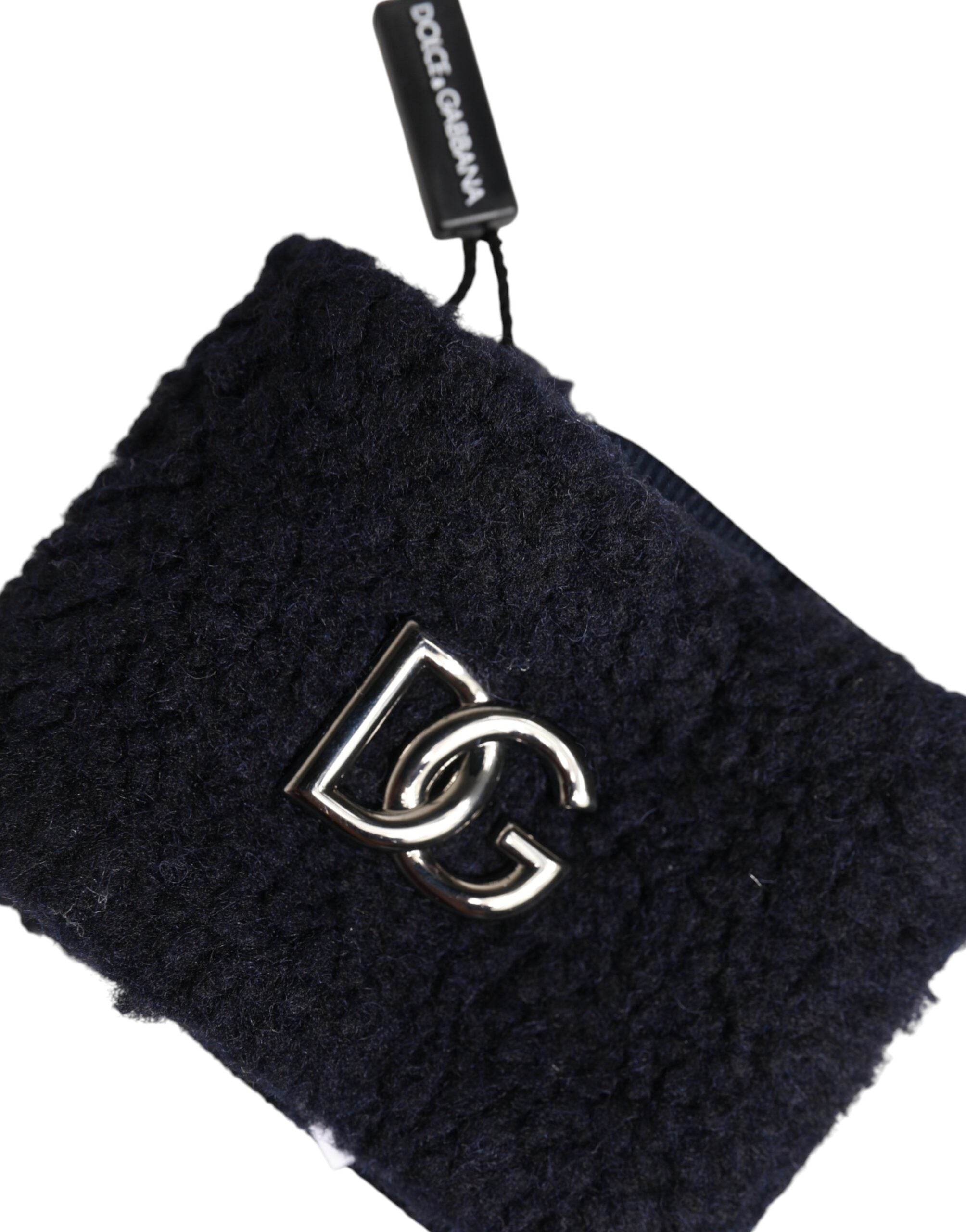 Dolce & Gabbana Zwart Polyester Logo Plaque Mannen Eén Maat Polsband
