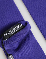 Dolce & Gabbana Violette fingerlose Ellenbogenlange Handschuhe aus Wolle