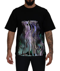Dolce & Gabbana Baumwoll-T-Shirt mit Rundhalsausschnitt und Print in Schwarz