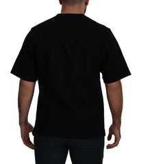 Dolce & Gabbana Baumwoll-T-Shirt mit Rundhalsausschnitt und Print in Schwarz