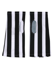 Dolce & Gabbana Schwarz-Weiß Nylon Fingerlose, Handgelenklange Handschuhe