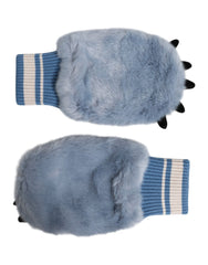 Dolce & Gabbana Blaue gestrickte Pelzstulpen aus Acryl
