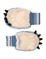Dolce & Gabbana Blaue gestrickte Pelzstulpen aus Acryl