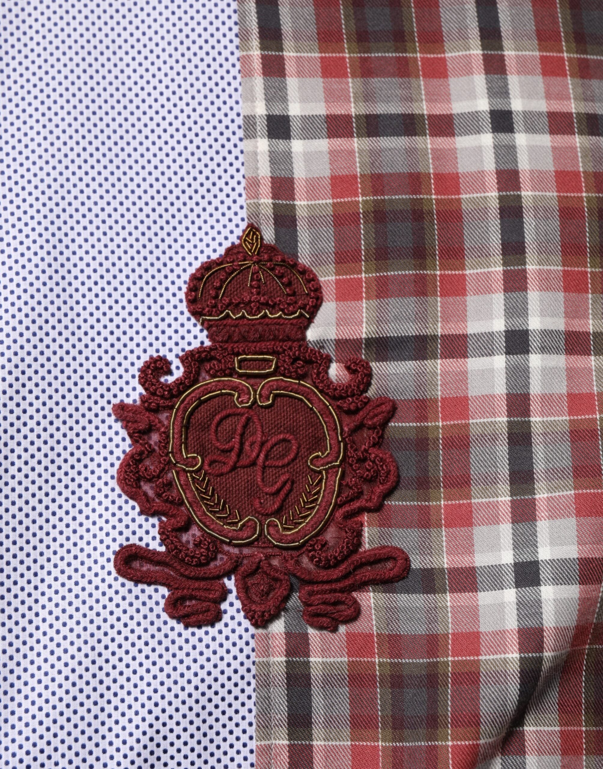 Dolce & Gabbana Kariertes Hemd aus bunter Baumwolle mit Kragen