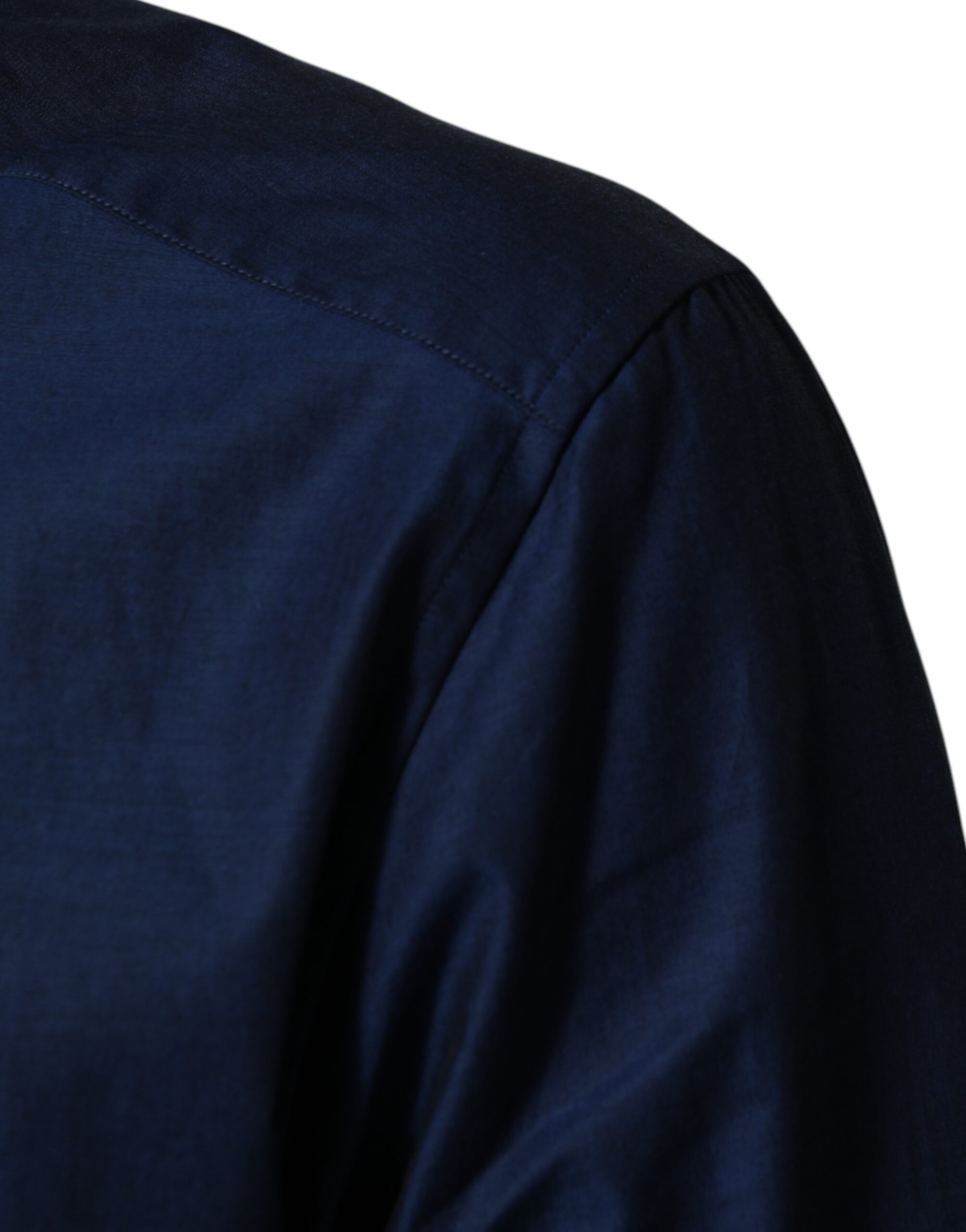 Dolce & Gabbana Blaues Baumwollhemd mit Kragen Herren GOLD Anzughemd