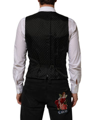 Dolce & Gabbana Schwarze Herren-Wollweste formell