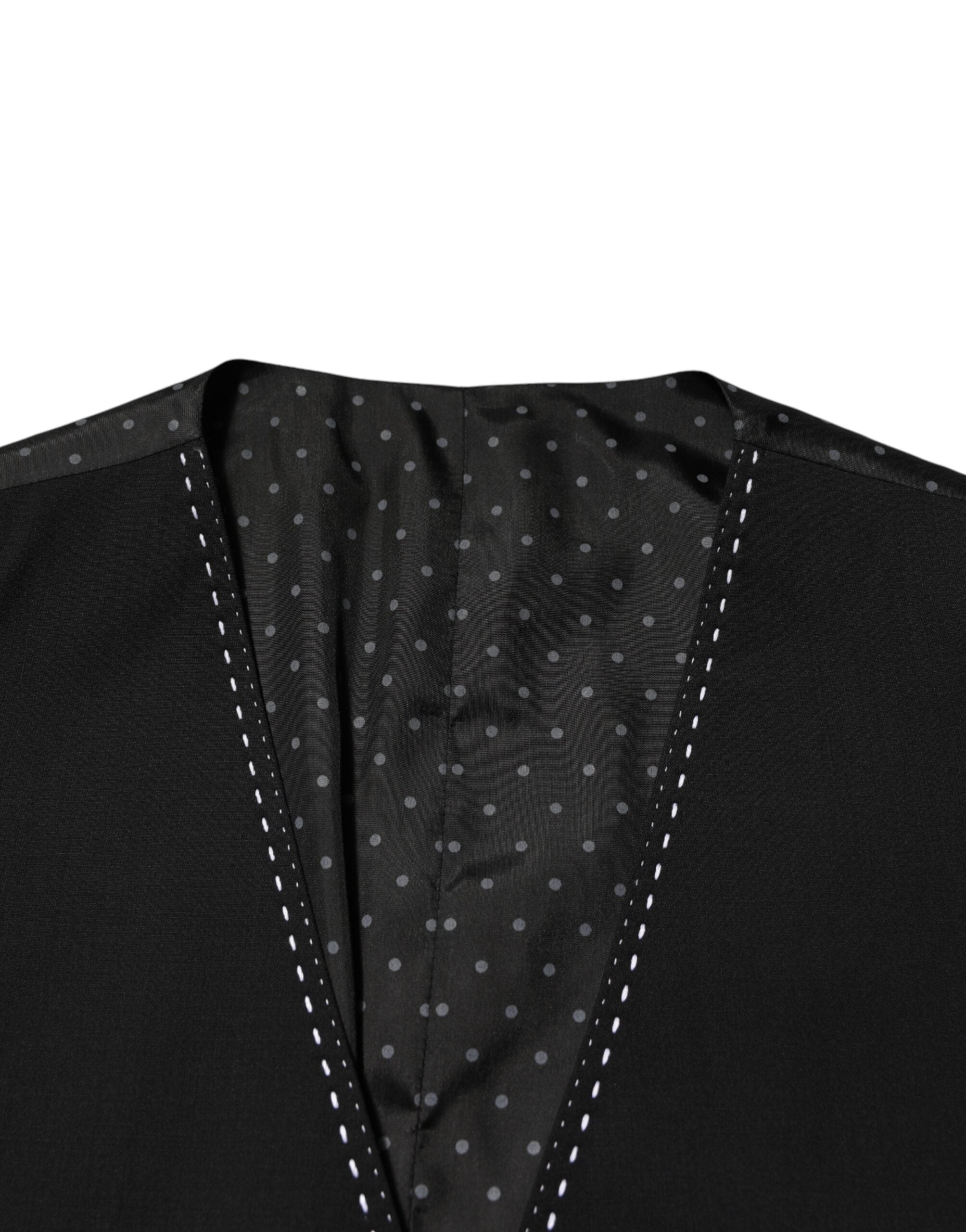 Dolce & Gabbana Schwarze Herren-Wollweste formell