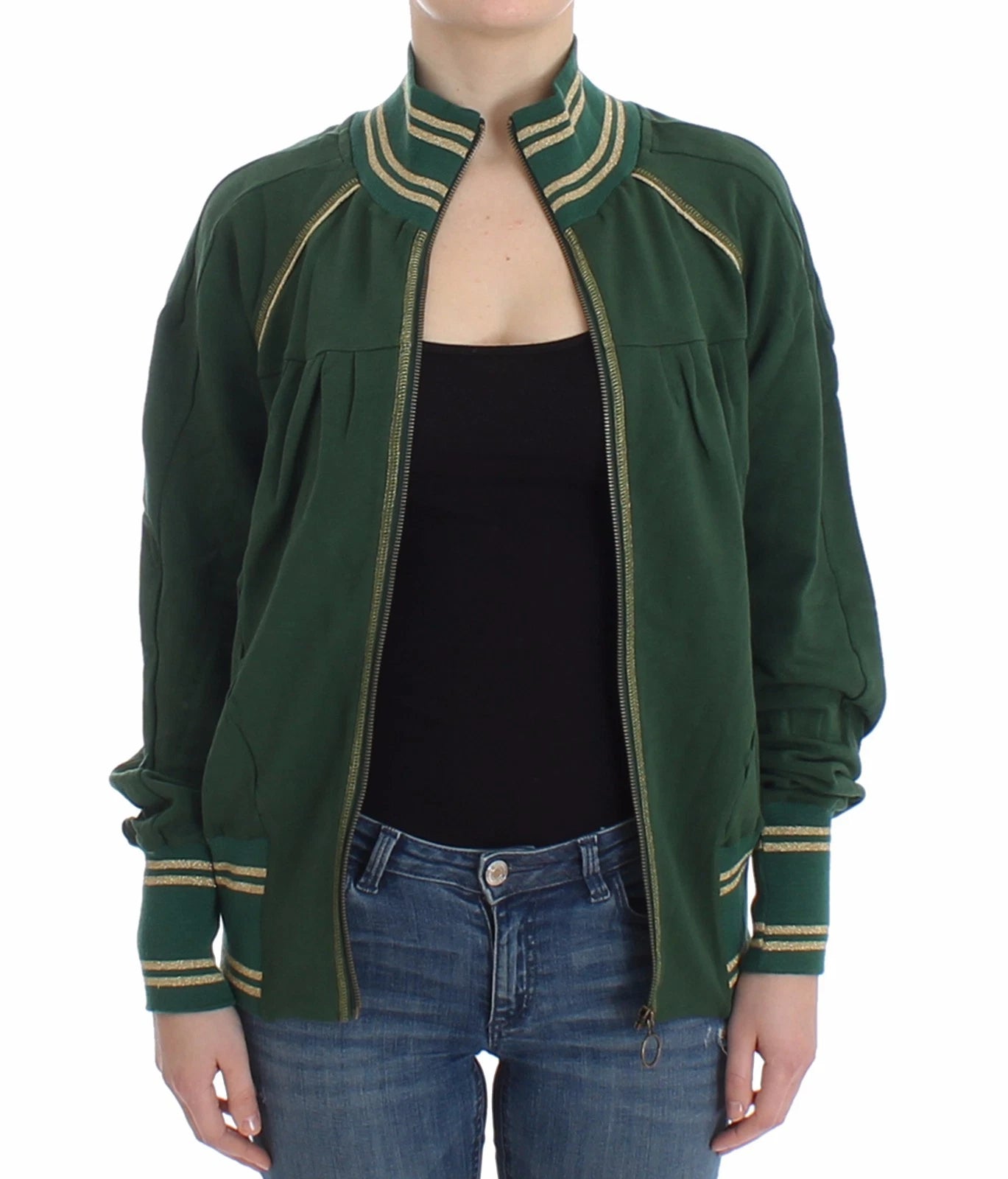 John Galliano Grüner Mock-Zip Cardigan Sweatshirt Pullover Jacke