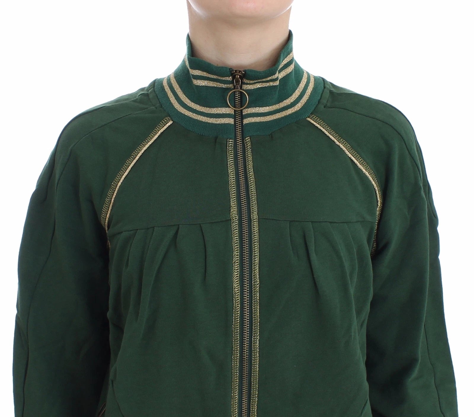 John Galliano Grüner Mock-Zip Cardigan Sweatshirt Pullover Jacke