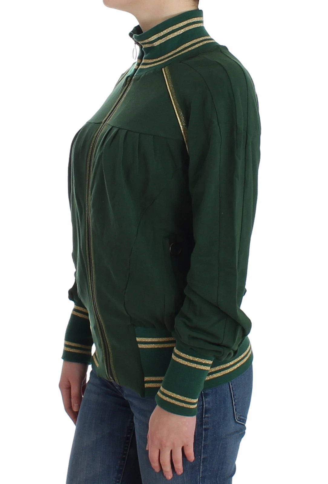 John Galliano Grüner Mock-Zip Cardigan Sweatshirt Pullover Jacke