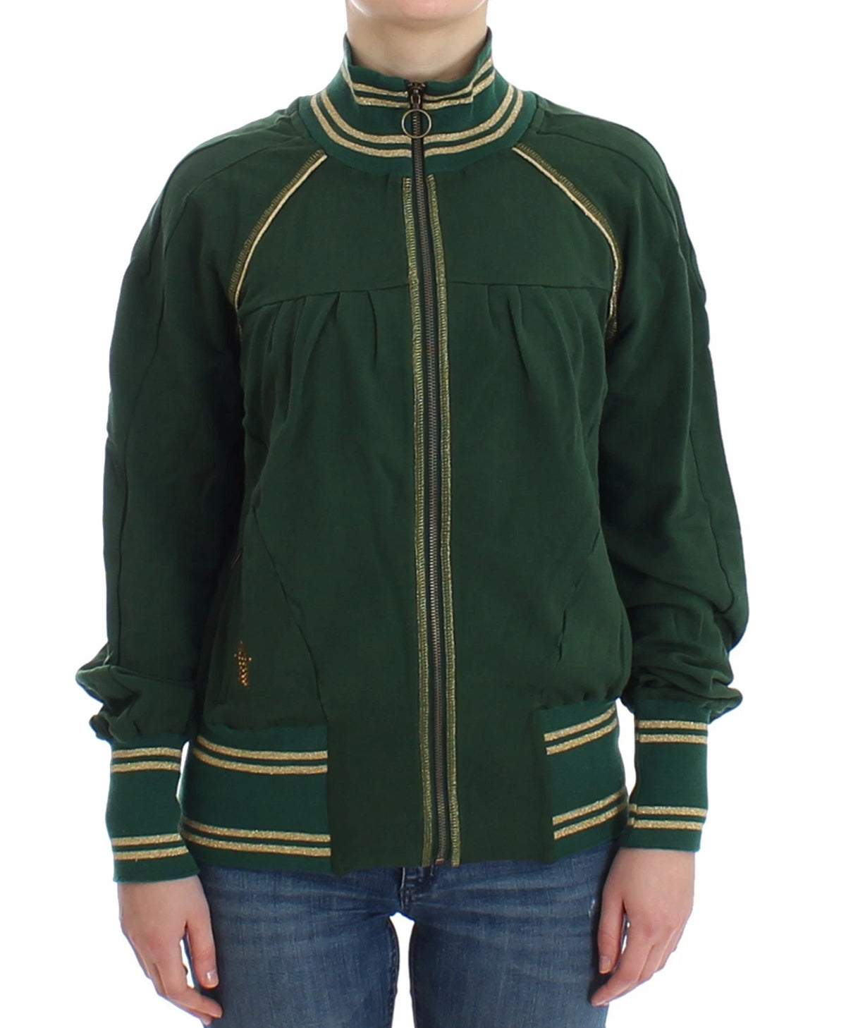 John Galliano Grüner Mock-Zip Cardigan Sweatshirt Pullover Jacke